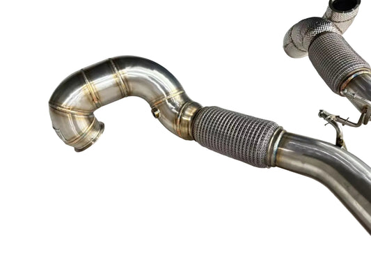 FLOW 4” FWD Race Downpipe – MQB EA888 Gen 3 (VW GTI Mk7/7.5, Audi A3 FWD, Skoda, SEAT)