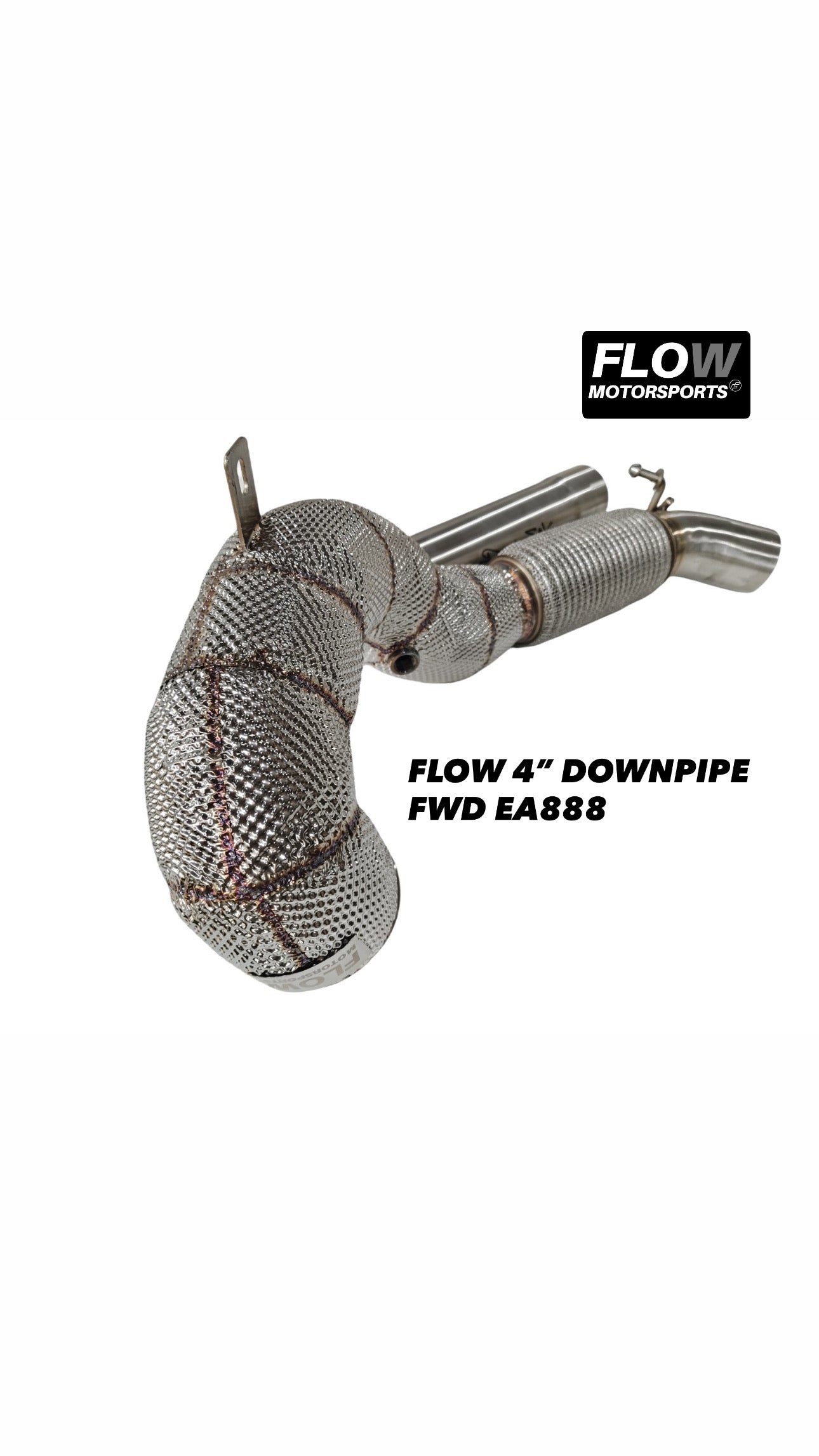 FLOW 4” FWD Race Downpipe – MQB EA888 Gen 3 (VW GTI Mk7/7.5, Audi A3 FWD, Skoda, SEAT)
