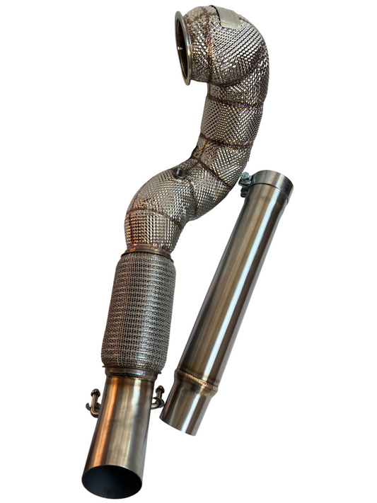 FLOW 4” FWD Race Downpipe – MQB EA888 Gen 3 (VW GTI Mk7/7.5, Audi A3 FWD, Skoda, SEAT)